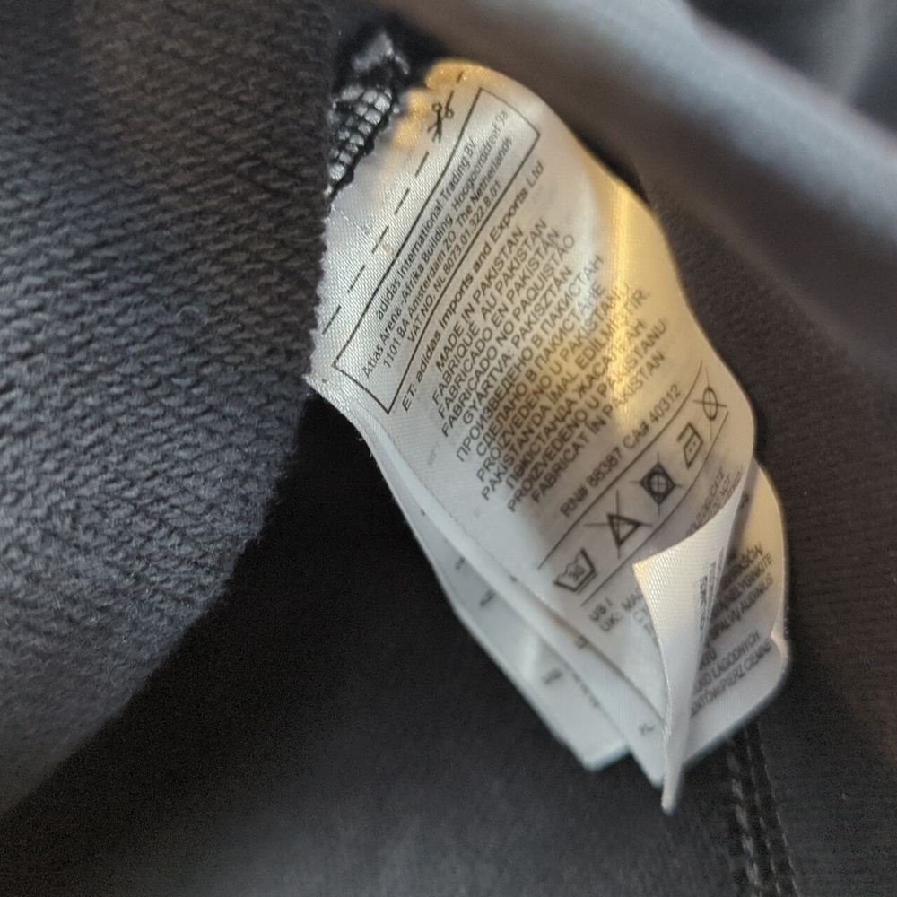 Adidas Black & White Stripes Cropped Fit Hooded Sweatshirt S‎ - Picture 8 of 9